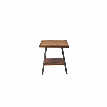 HOMEROOTS 23 in. Wood Rectangular End Table with Shelf Sandy Black & Weathered Oak 485831